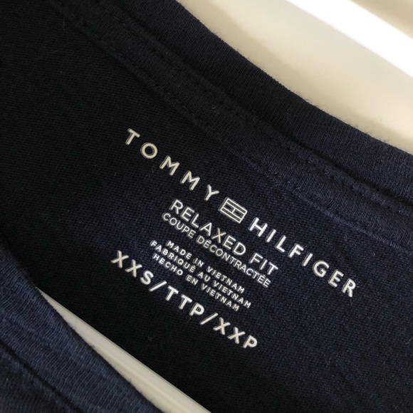 TOMMY HILIFIGER dark navy logo T-shirt, size: XXS - Picture 4 of 6